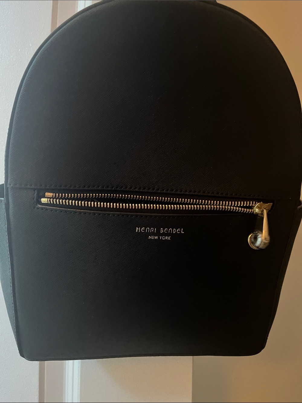 henri bendel Black Backpack with Gold Hardware